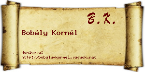Bobály Kornél névjegykártya