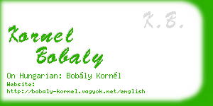 kornel bobaly business card