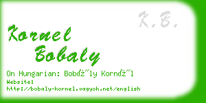 kornel bobaly business card